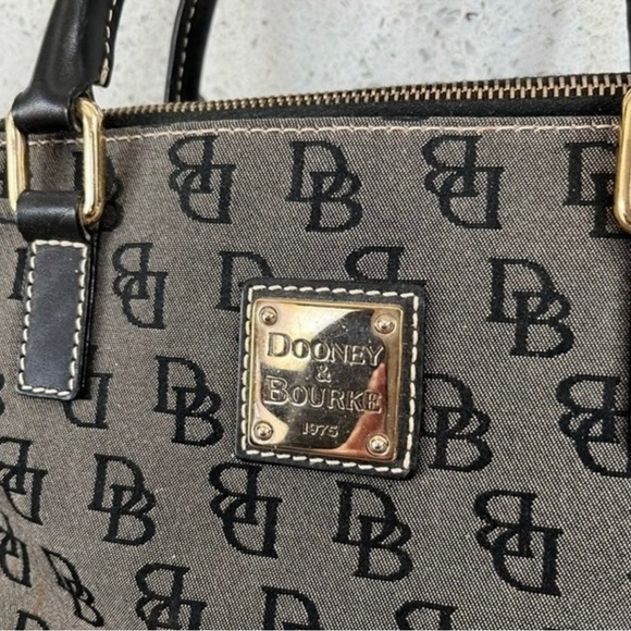 DOONEY AND BOURKE Large Domed Satchel Fabric with Classic Print - Picture 3 of 7